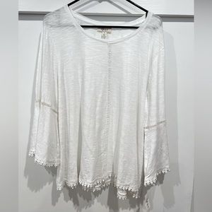 Style & Co. light and breezy 100% cotton 3/4 sleeve blouse.  Made in India.